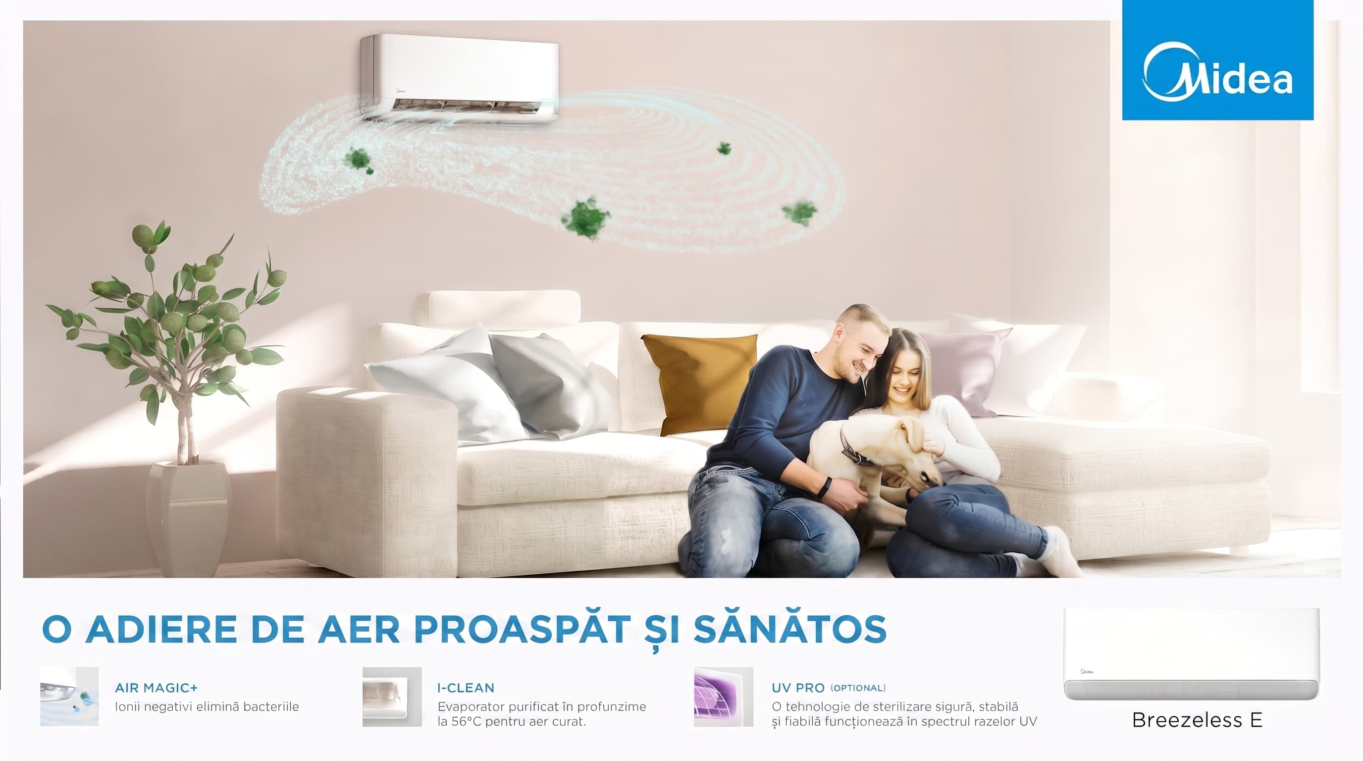 Midea Breezeless E — O adiere de aer proaspăt și sănătos. Air Magic+, I-Clean, UV Pro.